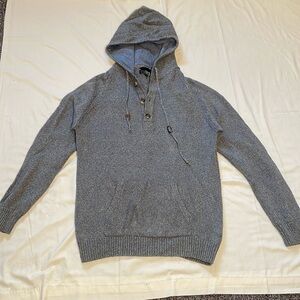 Men’s Le 31 Simons Blue Cotton Knit Hoodie Sweater